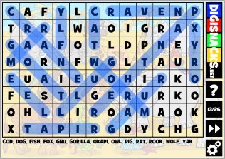 Animals Wordsearch Puzzle