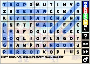 Pirates Wordsearch Puzzle